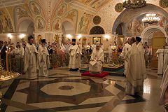 В праздник Преображения Господня епископ Подольский Тихон совершил богослужение в Храме Христа Спасителя