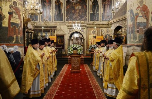 В праздник Собора Пресвятой Богородицы торжества в Успенском соборе Московского Кремля