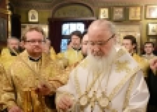 Епископ Выборгский Игнатий в неделю о Страшном Суде сослужил Святейшему Патриарху в храме Архистратига Михаила в Тропареве
