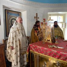 Митрополит Каширский Феогност и епископ Одинцовский и Красногорский Фома совершили Литургию в Спасо-Бородинском монастыре