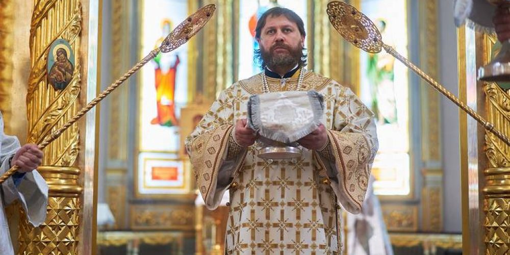 Литургию в Георгиевском соборе города Одинцова возглавил епископ Одинцовский и Красногорский Фома