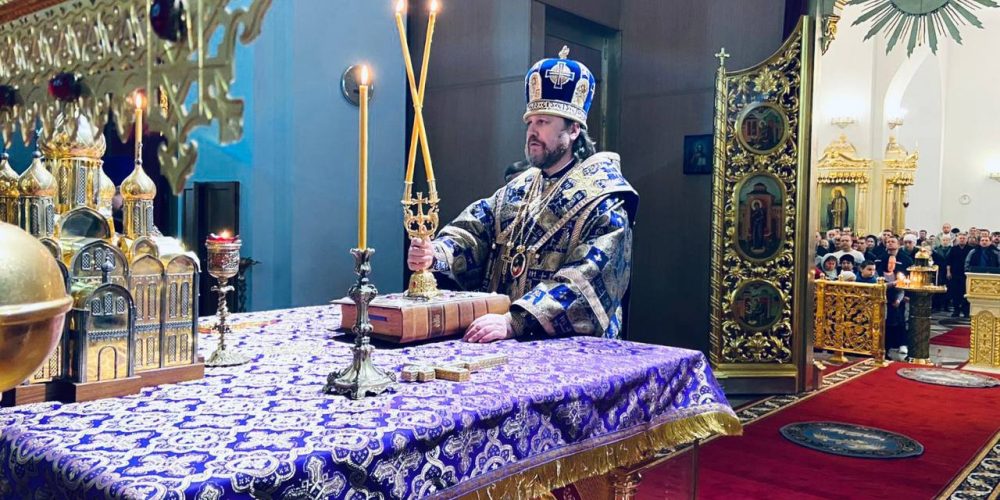 Eпископ Одинцовский и Красногорский Фома совершил всенощное бдение в Георгиевском соборе города Одинцово