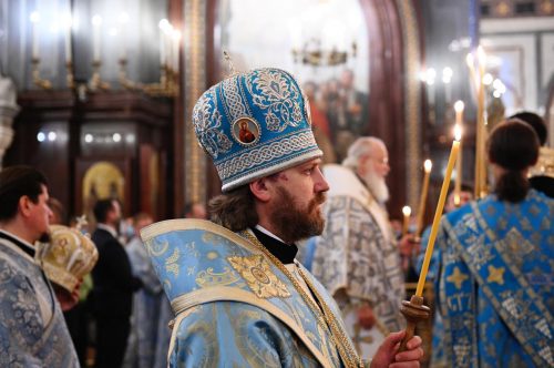 В канун праздника Рождества Пресвятой Богородицы епископ Фома сослужил Святейшему Патриарху Кириллу