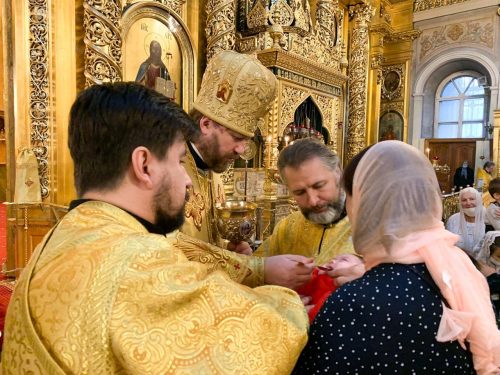 Литургию в Богоявленском кафедральном соборе в Елохове совершил епископ Павлово-Посадский Фома