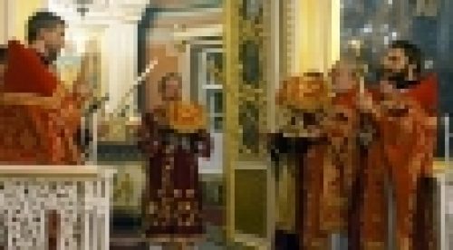Епископ Выборгский и Приозерский Игнатий совершил праздничное Пасхальное богослужение в Спасо-Преображенском соборе г.Выборга