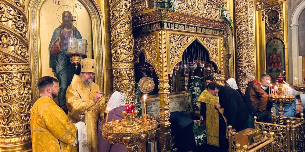 Вечернее богослужение с литией совершил епископ Одинцовский и Красногорский Фома и епископ Владикавказский и Аланский Герасим