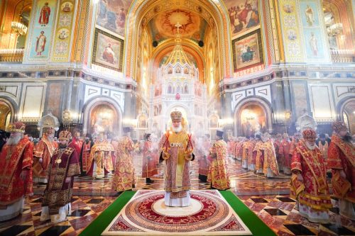 В Неделю 5-ю по Пасхе, о самаряныне, епископ Фома сослужил за Литургией Патриарху Кириллу в Храме Христа Спасителя