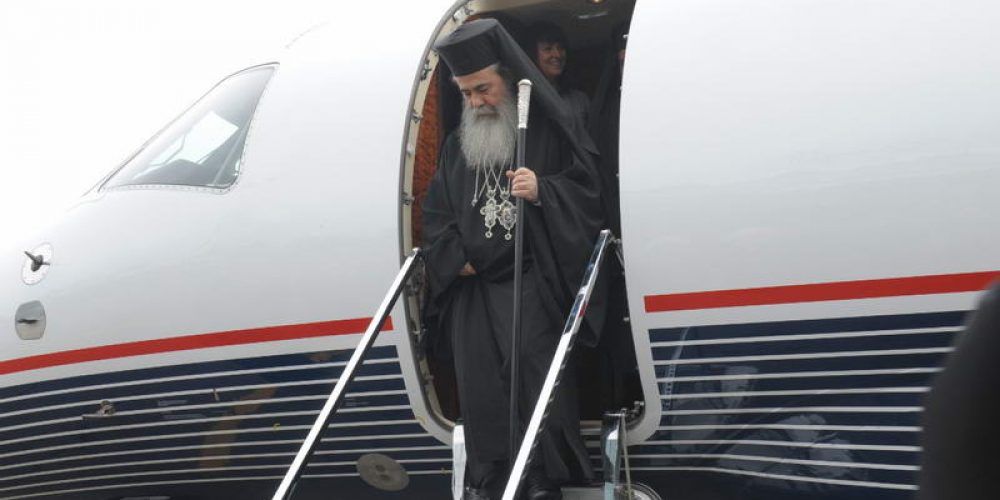 23 мая Предстоятель Иерусалимской Православной Церкви прибыл в Москву