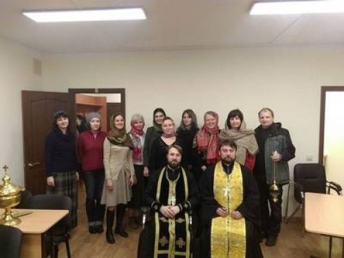 Освящение нового конференц-зала Воскресной школы храма Знамения в Кунцеве