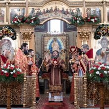 Архиепископ Фома совершил Литургию в престольный праздник в храме св. вмч. Георгия Победоносца на Поклонной горе