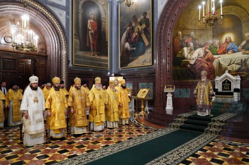 В Неделю Торжества Православия архиепископ Фома сослужил Патриарху Кириллу за Литургией в Храме Христа Спасителя